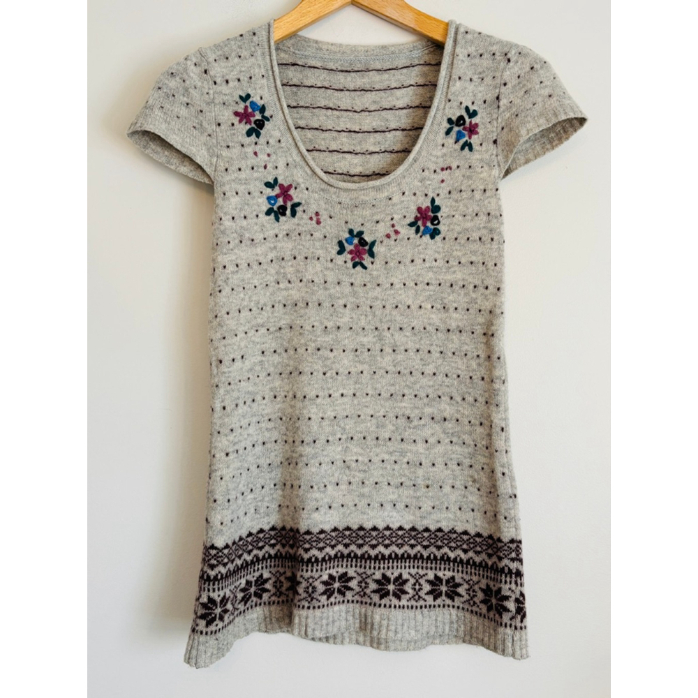 Vintage Gray Fair Isle Tunic Bella Swan